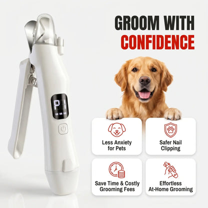 2 in 1 Electric Pet Nail Trimmer with LED Lights Pet Nail Grinder Dog Nail Trimmer and Grinder for Small Medium Large Dogs/Cats
