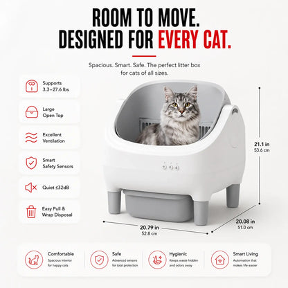 Self-Cleaning Litter Box With App Control