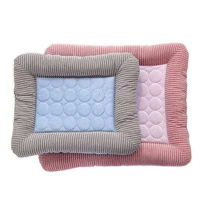 Cooling Pad Bed for Dogs Cats Puppy Kitten Cool Mat Pet Blanket Ice Silk Material Soft for Summer Sleeping Pink Blue Breathable