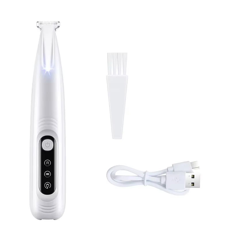 New Dog Paw Trimmer with LED Light Fully Waterproof Pet Hair Trimmer with LED Display Dog Clippers for Grooming 18Mm Widen Blade