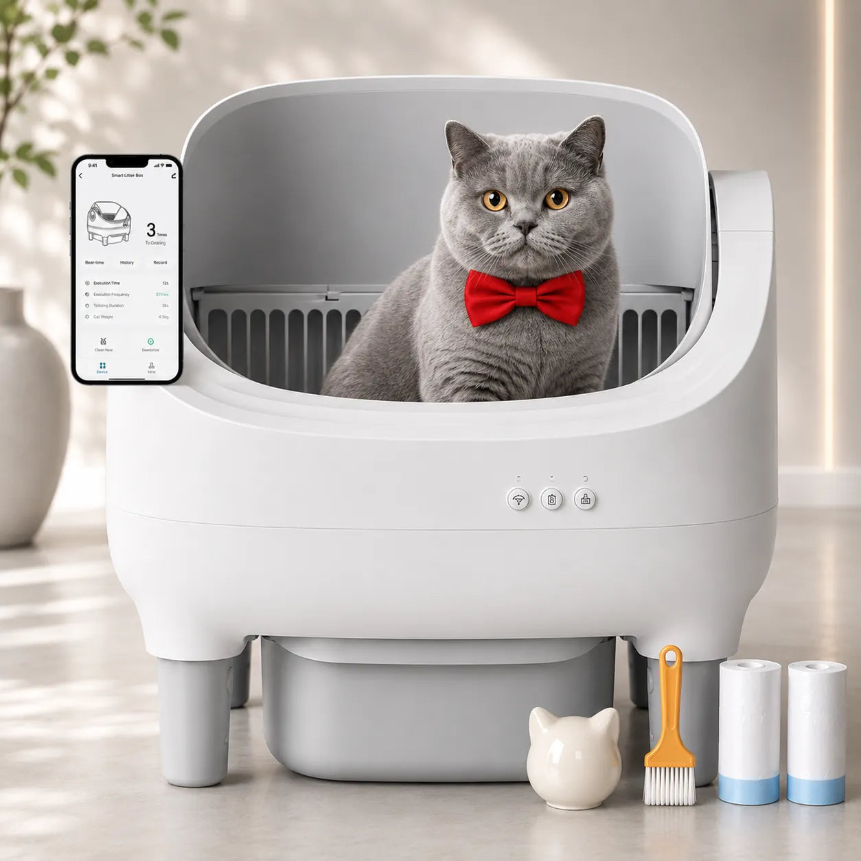 Self-Cleaning Litter Box With App Control