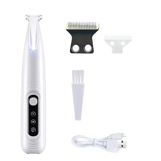 New Dog Paw Trimmer with LED Light Fully Waterproof Pet Hair Trimmer with LED Display Dog Clippers for Grooming 18Mm Widen Blade