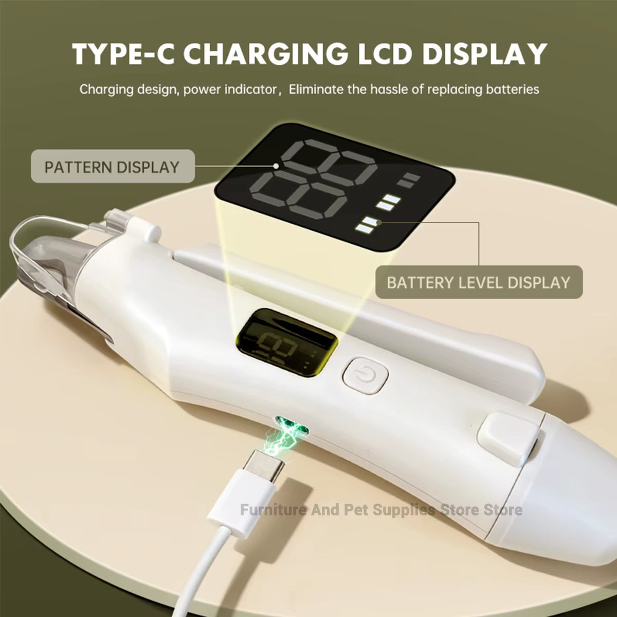 2 in 1 Electric Pet Nail Trimmer with LED Lights Pet Nail Grinder Dog Nail Trimmer and Grinder for Small Medium Large Dogs/Cats