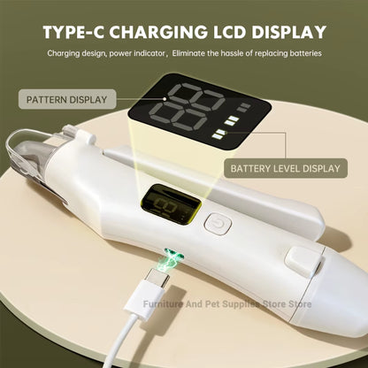 2 in 1 Electric Pet Nail Trimmer with LED Lights Pet Nail Grinder Dog Nail Trimmer and Grinder for Small Medium Large Dogs/Cats
