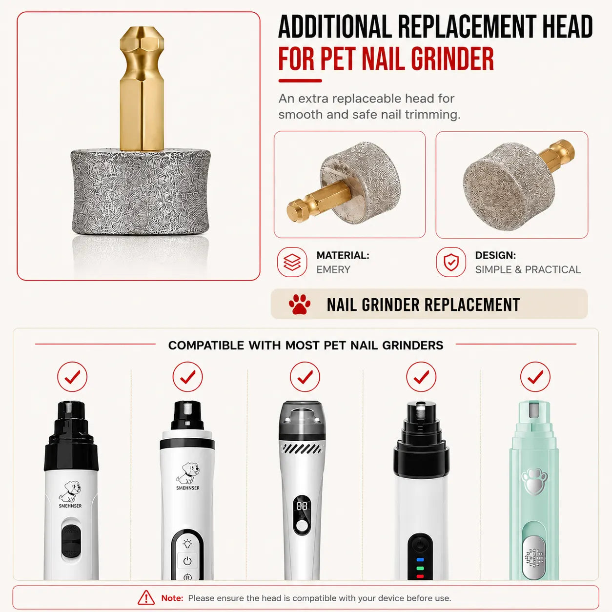 Pet Nail Grinder Replacement Head