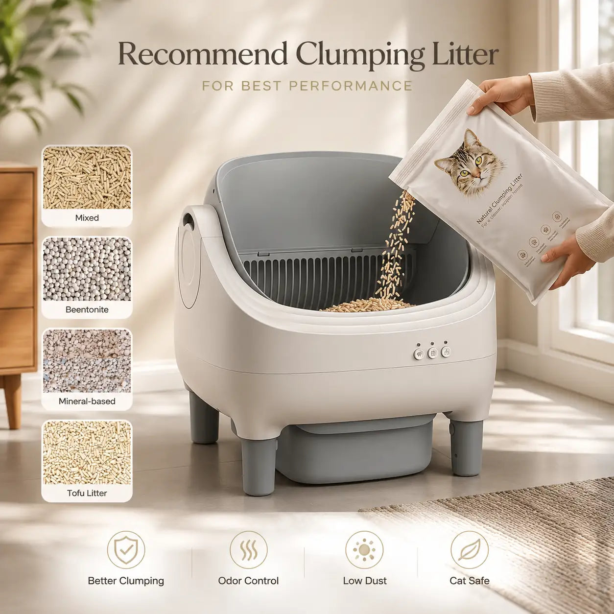 Self-Cleaning Litter Box With App Control