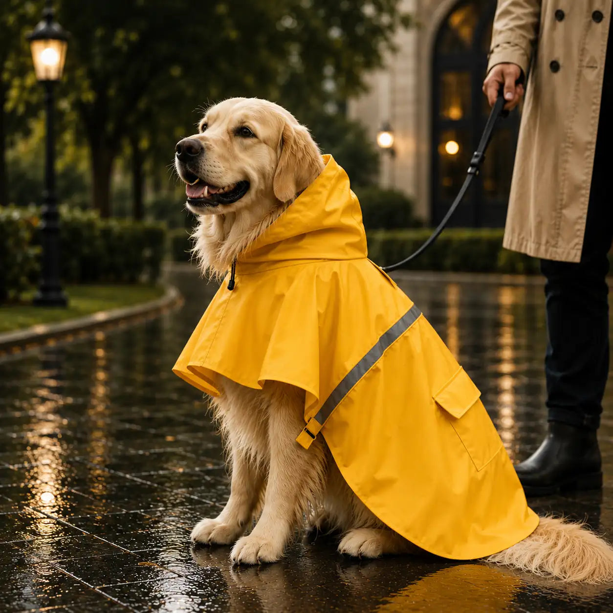 Hooded Reflective Dog Raincoat
