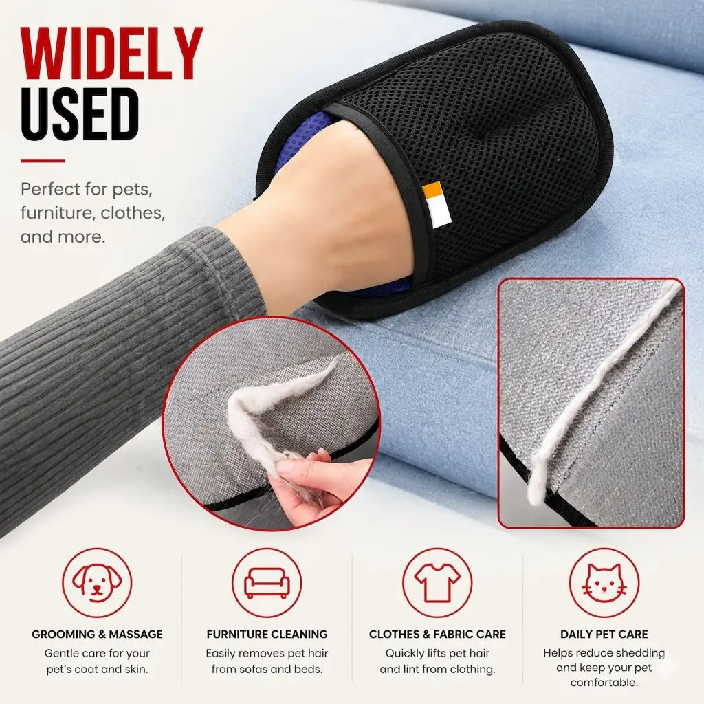 2-in-1 Grooming & Hair Removal Gloves