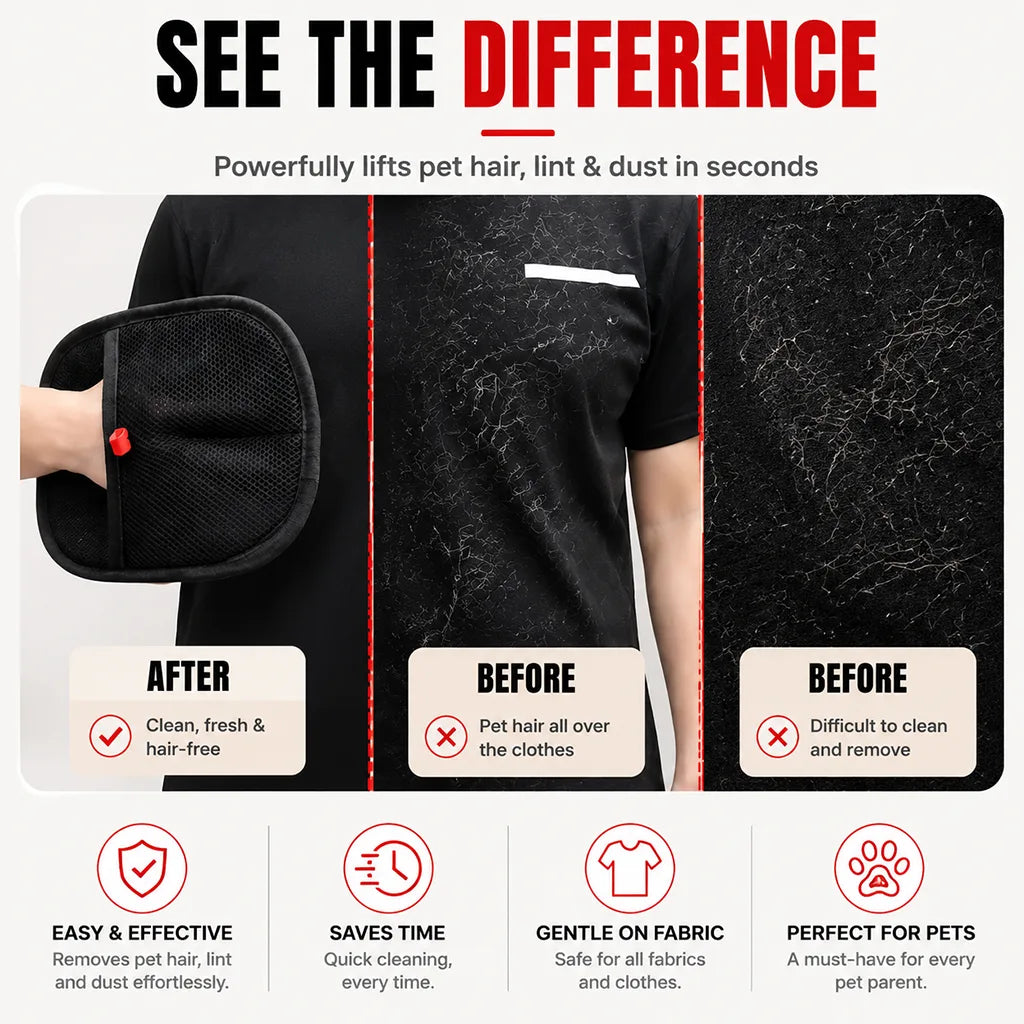 2-in-1 Grooming & Hair Removal Gloves